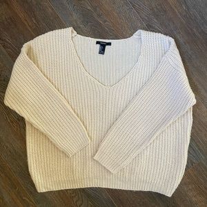 Forever 21 cream cable knit sweater